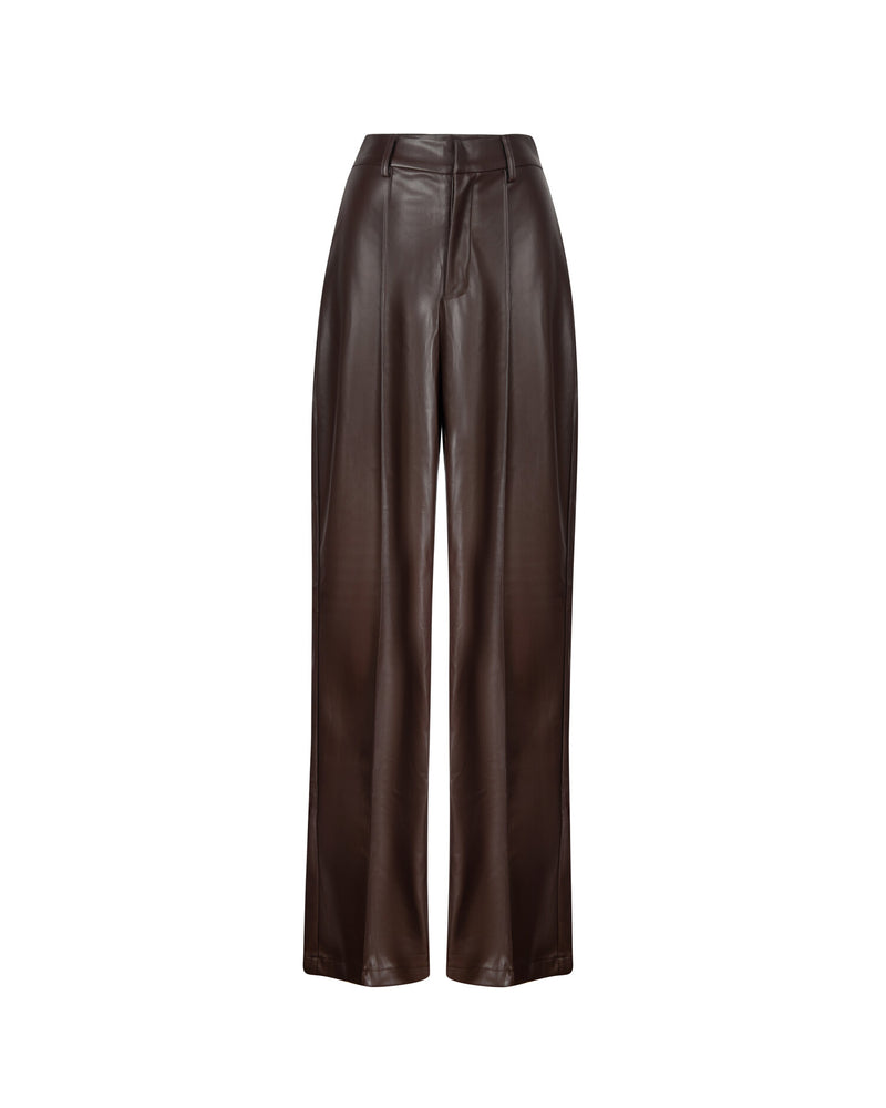 So Vegan Leather Pants (Brown)